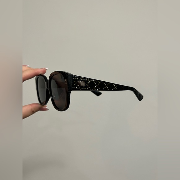 Womens Christian Dior studded Sunglasses (large) with Dior Case - Picture 3 of 10
